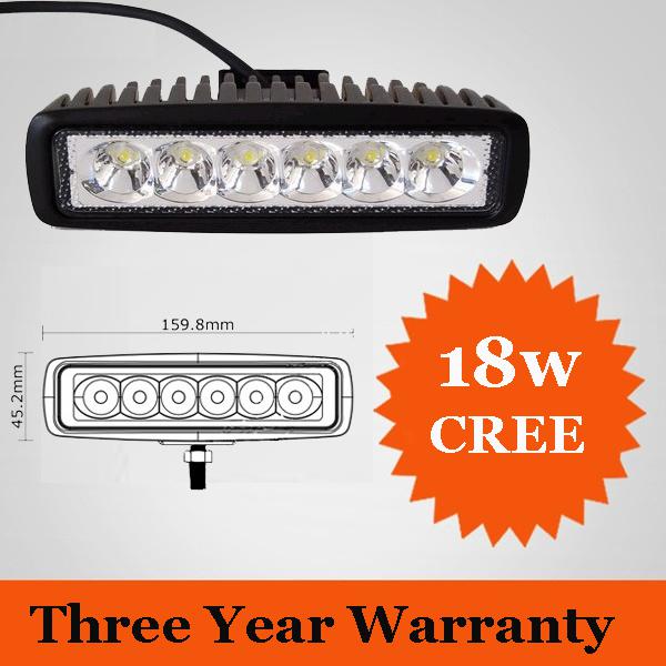 1pc 18w 6x3w led bar flood fog light off-road drving lamp 4wd 4x4 ute marine