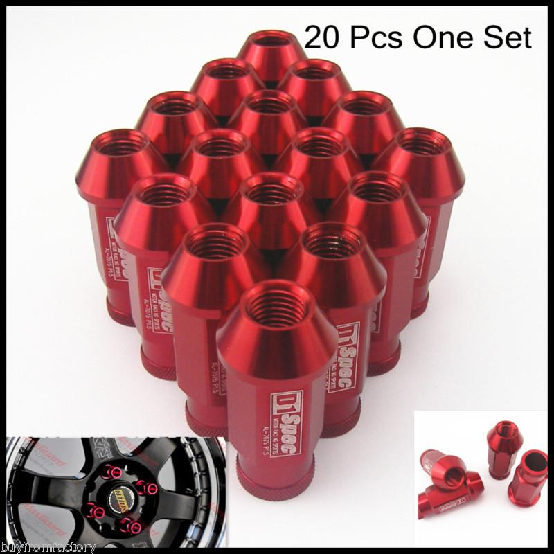 20 pcs d1-spec jdm red racing wheel screw lug nuts m12 x 1.5mm for toyota lexus