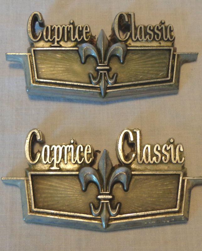 Set of 2 1970s chevy caprice chevrolet classic emblem script #kbc 35133