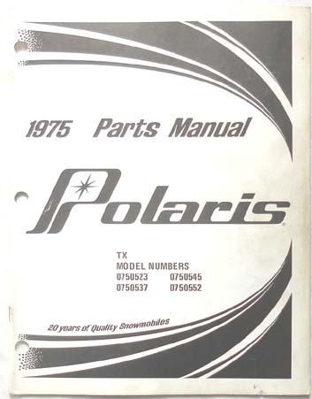 1975 polaris tx  snowmobile  parts catalog book original