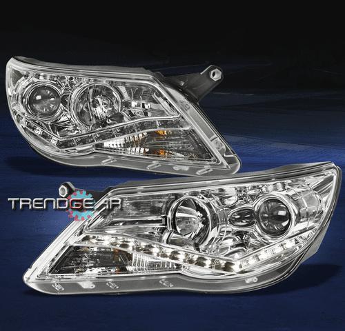 09 10 11 vw tiguan s se wolfsburg drl led projector headlight lamp chrome signal