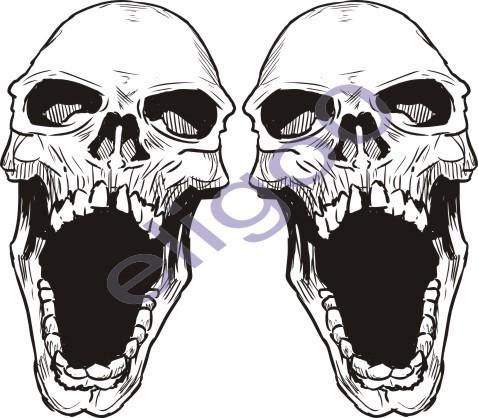 2x skull sticker motorcycle gas tank car bumper decal17