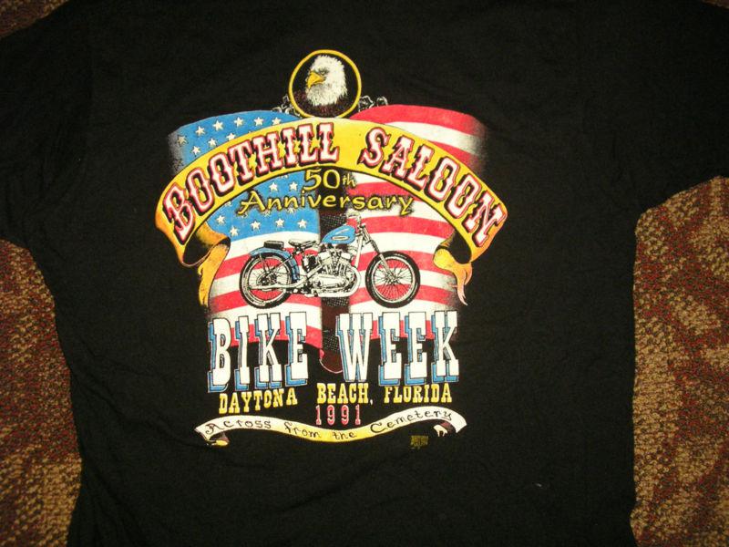 Vintage - 1991 boothill saloon shirt bike week daytona beach florida 50th aniv.