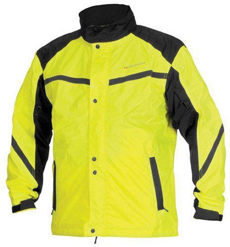 Firstgear sierra rain jacket day glo yellow black s/small