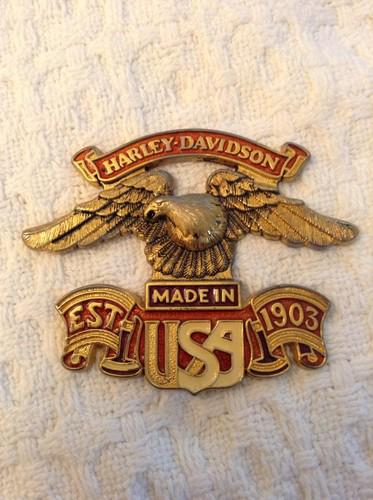 Harley davidson brass eagle made in the usa 1903 emblem badge