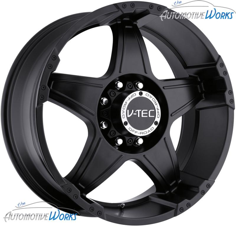 1 - 18x9 v-tec wizard 8x165.1 8x6.5 +25mm matte black wheel rim inch 18