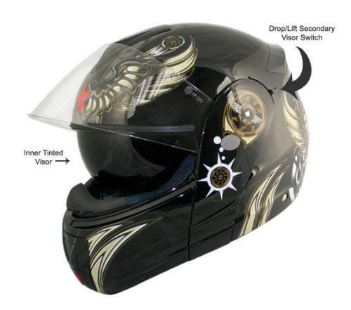 Hawk dual visor modular helmet s m l xl