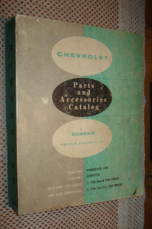 1933-1961 chevy chassis parts book catalog truck car vette list 60 59 58 57 56