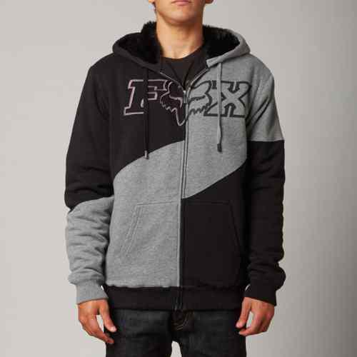 Fox racing defeat youth boys zip up hoody black/gray