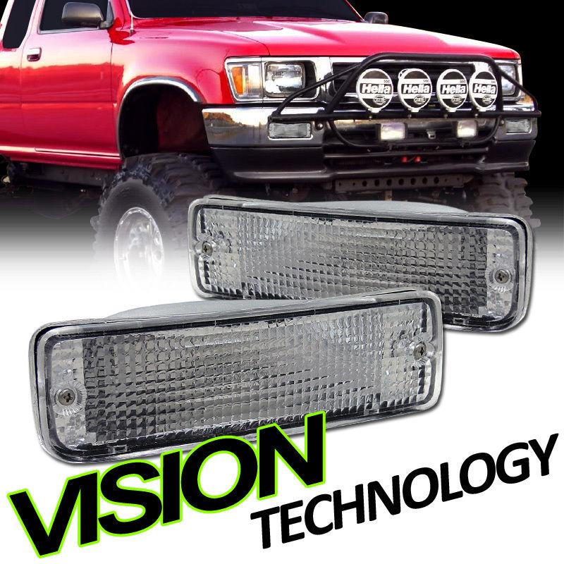 Toyota 89-95 pickup 90-91 4runner chrome clear bumper turn signal lights lamps