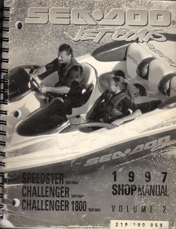 1997 sea doo jet boats speedster & challenger shop manual vol 2  p/n 219 100 059