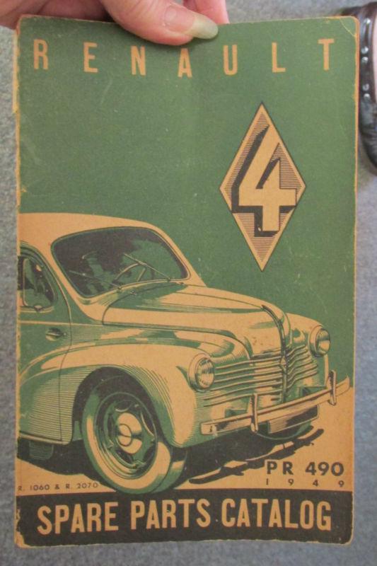 1949 renault model "4" spare parts catalog