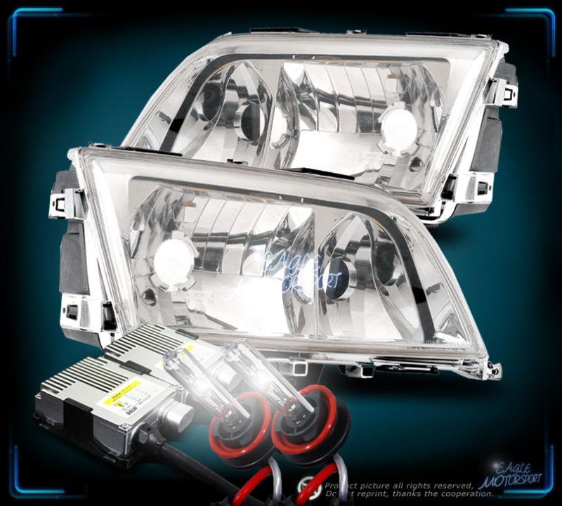 6000k hid 1994-2000 mercedes-benz w202 c-class sedan crystal chrome headlights