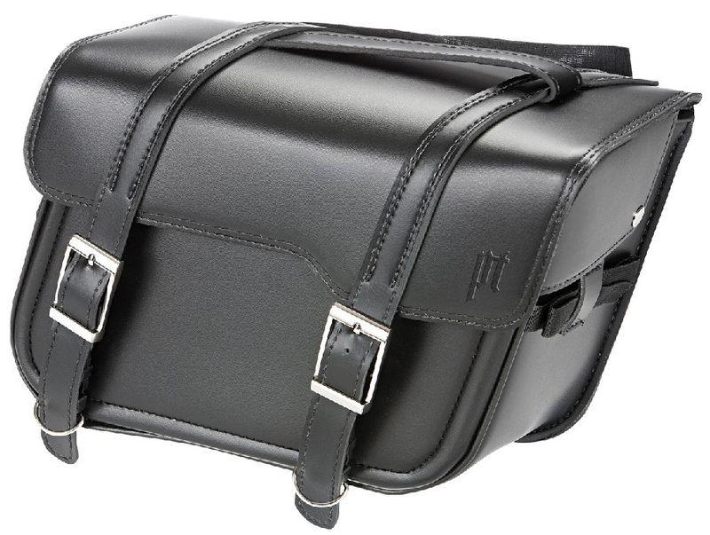 Power trip slant motorcycle large synthetic leather saddlebags cruiser luggage