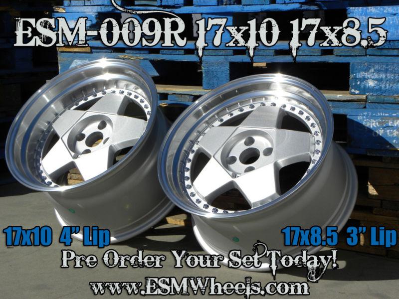 17" wheels rims 17x8.5 17x10 esm 009r 5x100 5x114.3 5x98 5x108 5x120 5x112