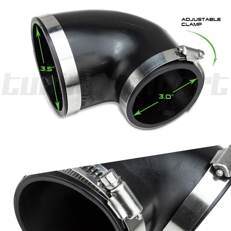 Black 3" 90 degree turbo silicone elbow pipe hose reducer chevy silverado blazer
