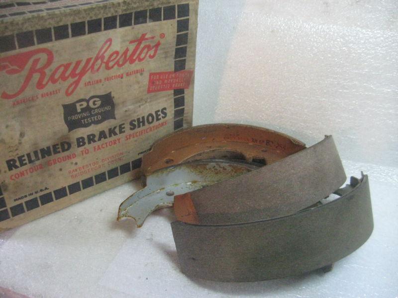 1965-1973 ford mustang v8 front brake shoe set vintage raybestos 154b nors