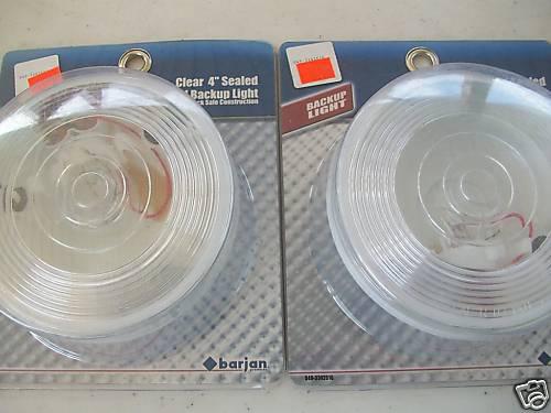 ~2~ clear 4" sealed round backup light shock safe ~new~