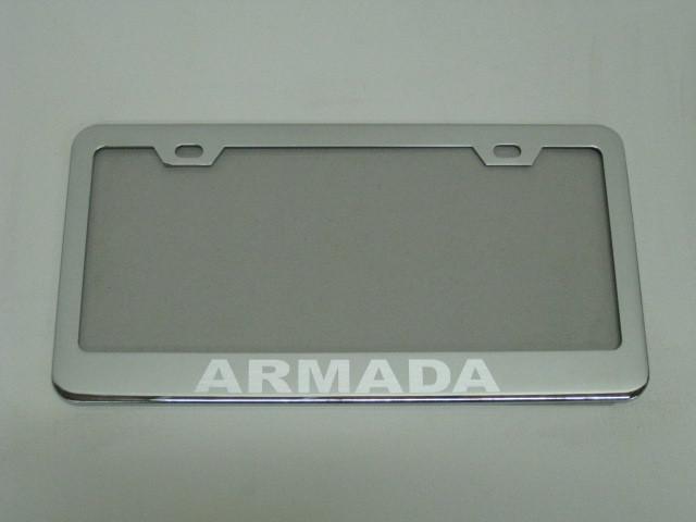 Nissan *armada* chrome metal license plate frame +screw caps