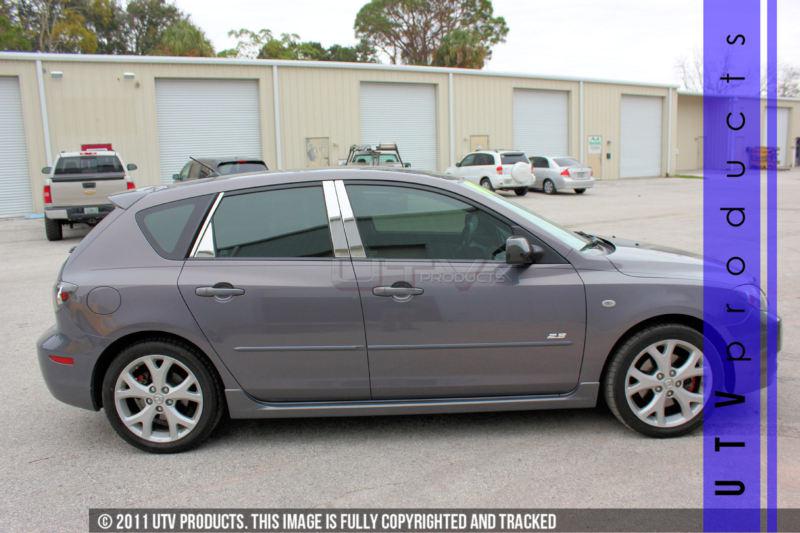 2004 - 2008 mazda3 8pc 5dr chrome pillar post stainless steel beveled mazda 3