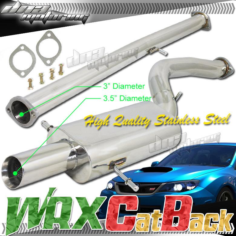 Wrx/sti 3" turbo/back oval/oem catback exhaust system +20hps cat back stainless