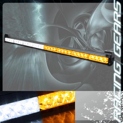 Amber white led 35.5" traffic advisor 7 modes emergency hazard strobe light bar