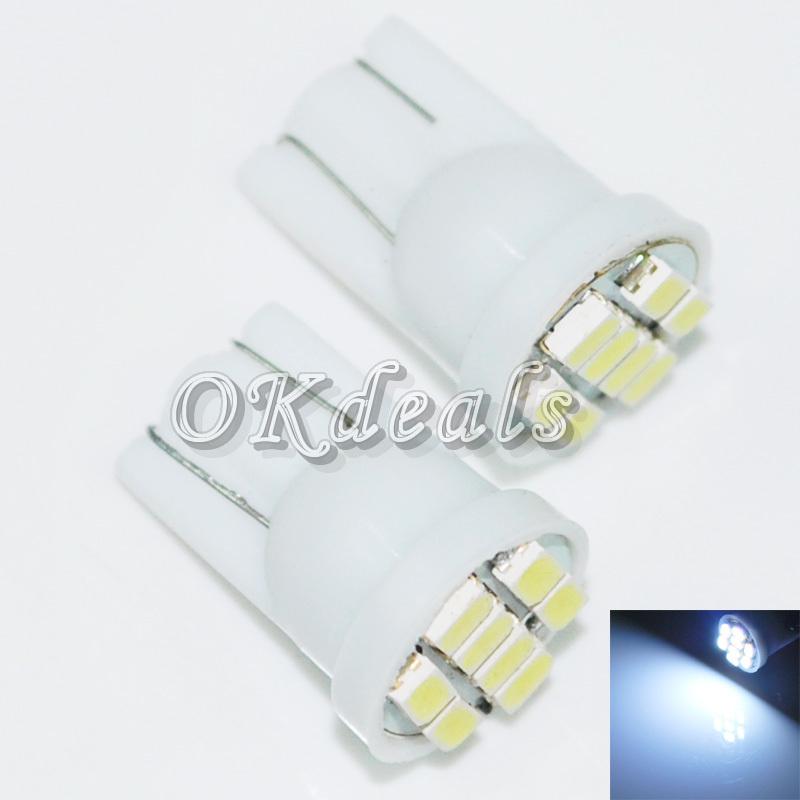 2x t10 w5w 194 168 501 car white 8 led 3020 smd wedge side light bulb lamp 12v