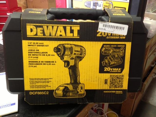 Dewalt  20-volt max li-ion 1/4 in. cordless impact driver dcf885c2 new 