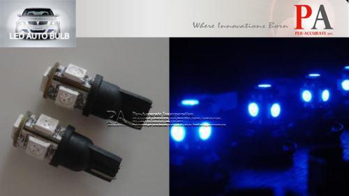 2 t10 194 5smd 5050 led car motor auto side marker light bulbs blue color