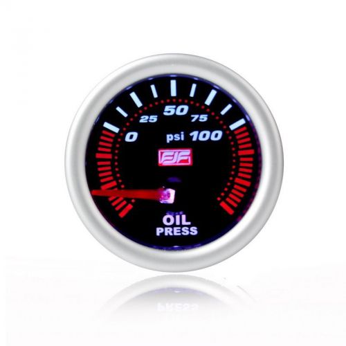 2&#034; 52mm smoke oil pressure gauges meters  silver tinted shell 0~100psi car