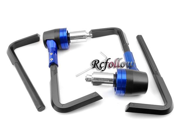 1 set brake clutch levers protective guards bar ends universal 7/8" handle blue