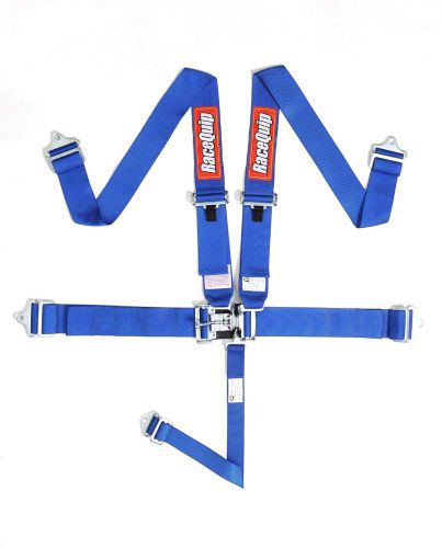 Racequip new, dated 4/16, blue 5-pt sfi 16.1 latch racing harness seat belts