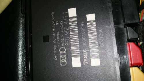 02-05 audi a4 s4  ccm comfort control module electronic  8e0 959 433 t