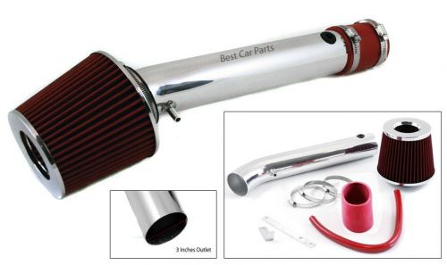 Bcp red 05-10 magnum/charger/300 2.7l v6 short ram air intake system + filter