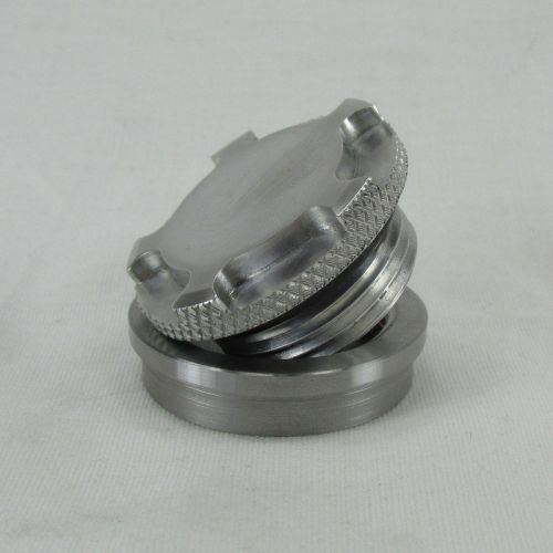 Motorcycle machined aluminum gas fuel tank cap alum bung chopper bobber fivestar