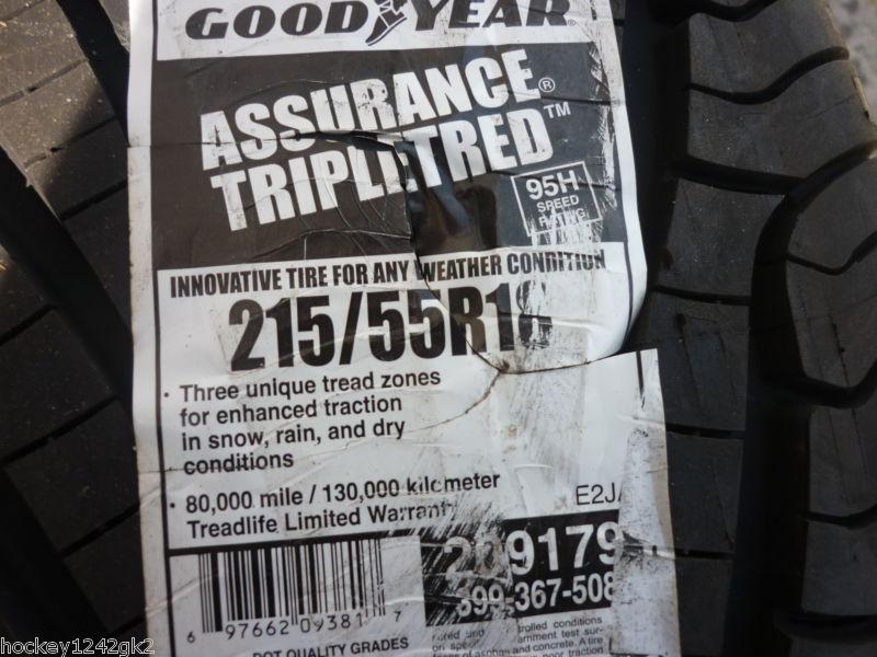 1 new 215 55 18 goodyear assurance tripletred tire