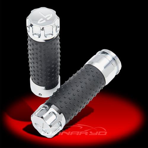 Classic cbd custom grips, chrome for 08-newer touring harley models