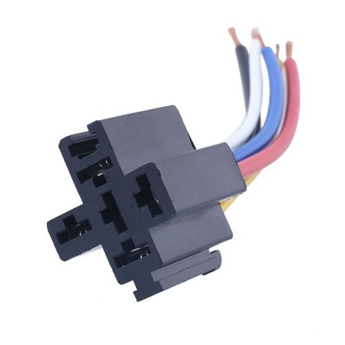 Auto car 12v 40a 5pin control 5p install relay amp harness socket wires