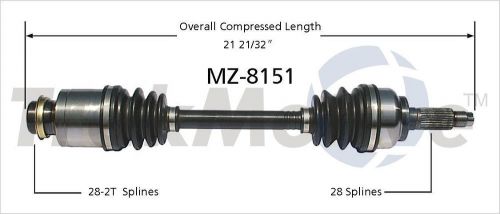 Cv axle shaft-new surtrack mz-8151 fits 05-13 mazda 3