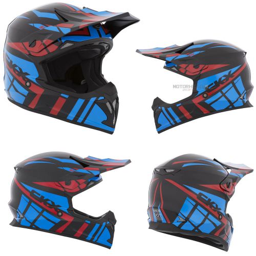 Mx helmet ckx tx-696 rival red/blue/black 2xlarge off road motocross dirt bike