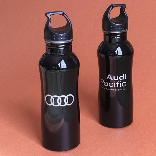 Genuine audi collection stainless steel water bottle ahd-467-blk 100% new