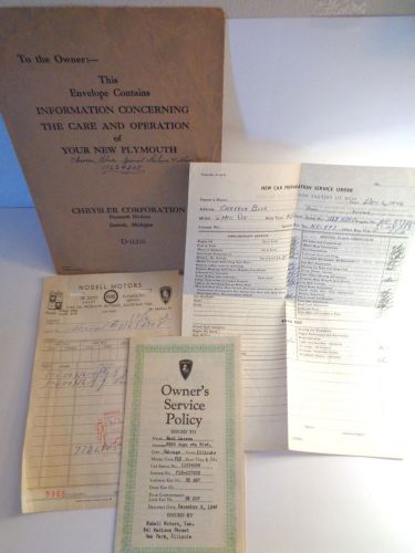 Vintage 1946 chrysler owners service policy manual and purchasing agreement