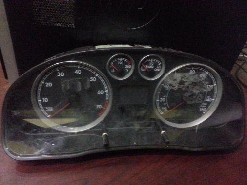 Volkswagen passat speedometer (cluster), 160 mph, w/o plant code vin p; thru v