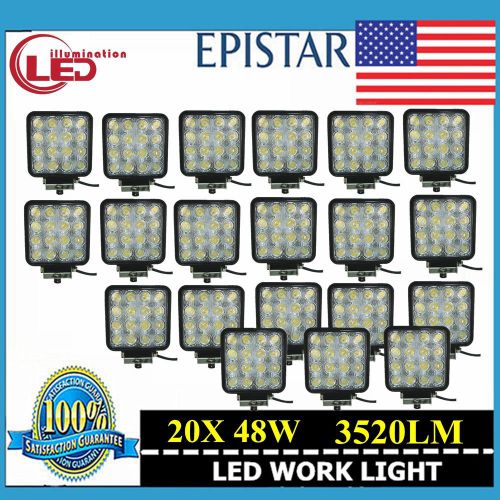 20pcs 48w led work light spot beam driving lamp offroad car boat truck 4wd