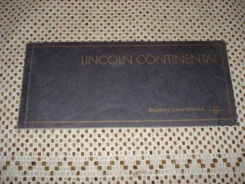 1968 lincoln continental owners manual original rare glovebox book