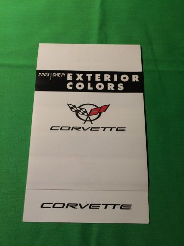 Original genuine 2003 chevy corvette c5 exterior color swatch brochure