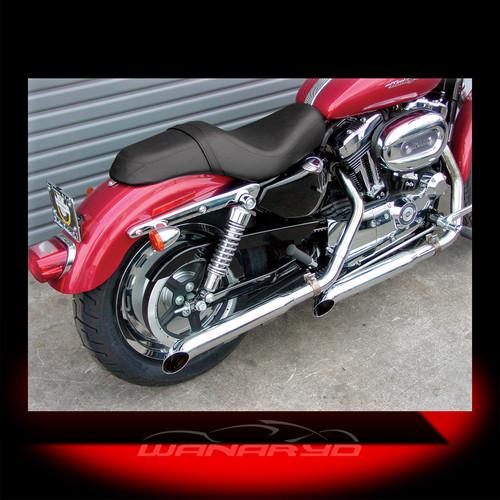 Cycle shack slip-on mufflers, turnout for 2004-2013 harley sportster