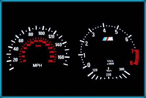 G115 bmw e36 m3 91-99 uk 160mph black/white el plasma glow gauges cluster dials