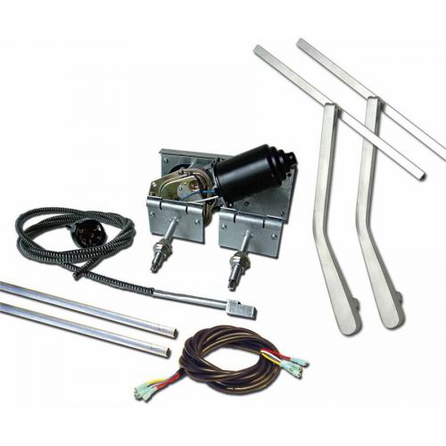 Heavy duty power windshield wiper kit with top mount wiper armsrear vacuum