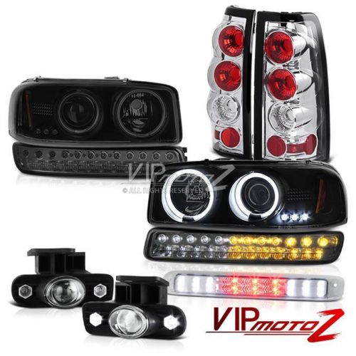 99-02 sierra wt roof cab light fog lights rear brake bumper lamp ccfl headlights